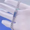 6mm Moissanite Hip Hop Iced Jewelry 925 Sterling Silver Prong Setting Vvs Cuban Link Chain Bracelet