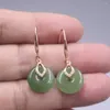 Kolczyki Dangle Real Solid 925 Sterling Silver Natural Jade Jasper Cyrron Kobiety