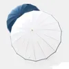 Regenschirme 10 Stück 16K Eleganter kleiner frischer Marine-Windstreifen Ultraleichter, gebogener Griff, gerader Stangenschirm lang SN4096
