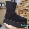 Snow Boots Women Winter Platform Bott Bottes Buty wełniane kostki Sheepskina prawdziwa skórzana klasyczna marka na zewnątrz na zewnątrz