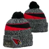 Men Knitted Cuffed Pom Arizona Beanies ARI Bobble Hats Sport Knit Hat Striped Sideline Wool Warm BasEball Beanies Cap For Women A1