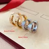 Designer Earring fashion classic design studs titanium steel screw with drill earrings semi-circular opening earrings for women gift