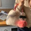 Torby na ramię torebki miękki futra pluszowa kobieca torba posłańca zimowa moda damska torba na ramię Cherry żeńska torebka torebka