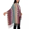 Шарфы, модные абстрактные геометрические домашние шарфы с кисточками, женские зимне-осенние теплые шали, женские бохо, современный камуфляж