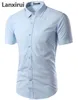Мужские повседневные рубашки летние модные мужская рубашка повседневная склонность к бизнес-формальной рубашке с коротким рукавом мужская сплошная химий Homme Asian Size M-3x 230404