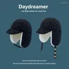Береты, корейские женские водонепроницаемые и флисовые клетчатые шапки-ушанки, зимняя шапка-ушанка, теплые велосипедные ветрозащитные однотонные шапки-бомберы для мужчин