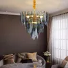 Żyrandole Kobuc Art Deco Lampa żyrandol Postmodern szkła żelaza oświetlenie połysk zawieszenia luminaire do jadalni e14