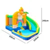 Kids Inflatable Water Slide the Playhouse Small Outdoor Play Fun Bounce House with Splash Pool Blower King Kong Theme Bouncy Castle Birthday Party Gift Toys Homeuse