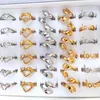 Cluster Rings 36pcs/lot Finger Heart Ring Hand Hug Love Couple Stainless Steel Anniversary Gifts Wedding Party Jewelry