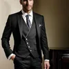 Blazer da uomo Blazer Tpsaade Black 3 pezzi Formale 2023 Blazer Uomini Slim Fit Tuxedos da sposa personalizzato per lo sposo (giubbotto dei pantaloni))