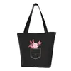 Shopping Bags Recycling Cute Axolotls Bag Women Canvas Shoulder Tote Durable Salamander Animal Groceries Shopper