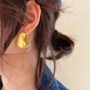 Boucles d'oreilles pendantes Texture martelée déclaration ovale irrégulière pour femmes gros bijoux d'hiver épais