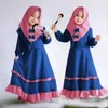 Etniska kläder 2 -stycken Set Eid Girls Hijab Muslim Dress Abayas For Kids Baby Ramadan Abaya Turkiet Kaftan Dubai Caftan Islamic Vestidos