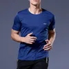 Camisetas ao ar livre Men de poliéster de alta qualidade, camiseta, camisa de fitness de fitness de fitness de alta qualidade para treinar roupas de exercício de ginástica camisa de camisa leve 230404