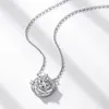 Chains NL017807 Lefei Fashion Luxury Trendy Classic Moissanite Diamond-set Rose Flower Necklace For Women 925 Silver Party Jewelry Gift