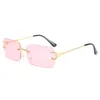 Солнцезащитные очки Pack Мода Без оправы Прямоугольные Женщины Vintage Clear Ocean Lens Eyewear Мужчины Розовый Желтый Солнцезащитные очки Shades UV400 NXSunglasses