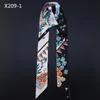 Scarves Band 120cm 5cm Twill Silk Small Long Women Scarf Cartoon Flower Printed Fashion Headband Bag Ribbon For Ladie TieScarves Rona22