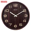 Relógios de parede Wood Relógio silencioso 14 polegadas Design simples Bambu Big Watch Study Time Bar com Glass Face Saat Sala