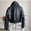 2023 SS Winter Jacket Women Women's Luxury Leather Jacket Casual Fashion Women's Short Jacket Motorcykelutgåva Autumn/Winter Warm Parker Top Crop Top