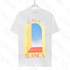 라운드 227 ck 여름 땀 흡수 짧은 소매 야외 통기성 면화 디자이너 티셔츠 카사 블랑카 셔츠 s