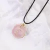 Chaînes 20pcs fil de pierre naturelle collier d'enroulement irrégulier améthyste rose quartz cristal agate pendentif colliers bijoux accessoires