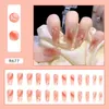 Faux ongles 24 pièces/boîte faux presse sur court réutilisable portable artificiel français noir blanc damier conceptions couverture complète ongles conseils