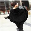 Fashion Women Fur Shawl Winter Knitted Real Furs Stole With Fur Hood Knitted Minks Coats Poncho Pashmina307i