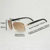 2023 Projektant mody Nowe okulary przeciwsłoneczne Trend Vintage Natural Wood OversizeS Men Black Buffalo Horn Shades Random Wood Okulara do klubu jeździeckiego Oculos Gafakajia