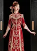 Etnische Kleding Chinese Stijl Retro Velours Trouwjurk Vrouwen Oosterse Pailletten Kwasten Cheongsam Vintage Formele Kralen Qipao