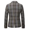 Herrenanzüge Herren Herbst und Winter Slim Retro Plaid Blazer Schnalle Taschenanzug Jacke Mantel Hochzeit Hochwertige Baumwolle Damenbekleidung