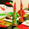 Decorações de Natal Red Green Green Plush Robe Hat His Wizard Wine Bottle Bag Dinner Dinner Decor Decor Year Festas de Banquetes de Festas