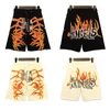 Palm Chaopai Angel Flame Letter Printing Pantaloncini da spiaggia sportivi per il tempo libero Pantaloni a 5 punti da uomo e da donna