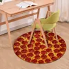 Tapis de chaise de nourriture familiale, coussin de pizza imprimé, tapis de porte rond, couverture enveloppante, antidérapant, pour chambre à coucher, salle de bain, décoration de la maison