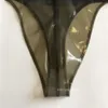 Herr g strängar sexig transparent svart fetisch latex t-back tanga front gren 3d skräddarsydd gummi underkläder269v