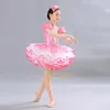 Bühnenkleidung Mädchen Rosa Tutu Ballettkleid Kurz- / Langarm Pailletten Tanz Für Kinder Prinzessin Professionelle Kostüm Frauen