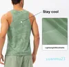 Yoga Luluemon Men Gymkläder ärmlös sportträning Vest Running Training Tank Top Elastic Men Fitness Tank Top Bortable Man ActiveWear Gym Clo Clo