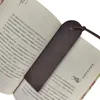 Handgjorda Cowhide -rundade bokmärken Business Simple Leather Book Holder Bookmarks 122004