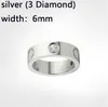 المرأة الحب رنين Men Designer Diamond Rings زوجين المجوهرات Titanium الصلب الأزياء الكلاسيكية الذهب Silver Rose أفضل هدية 4 مم 6 مم مربع أحمر
