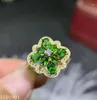 Кластерные кольца kjjeaxcmy fine jewelry 925 Pure Silver Inlaid Natural Diopside Gemstone Lady Ring Обнаружение поддержки