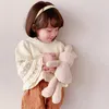 衣類セットガールズブティック衣装秋の子供フレアスリーブニットセーターワイドレッグパンツ幼児ファッション服の子供かわいいカジュアルスーツ