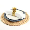 Table Mats Light And 4pcs Water Hyacinth Placemat Thickened Heat Insulation Mat Hand Woven Round Casserole