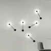 Lampes murales 2023 minimaliste Art points lumière moderne LED salon lampe nordique créatif allée luminaires noir blanc XU