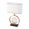 Bordslampor Style Restoring Ancient Ways of Marble Lamp Light Luxury Bedroom Desk Contracted Els LED Bedside