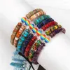 Strand Natural Stone Sea Sediment Blue Handmade Bracelet Colorful Imperial Abacus Beaded Jewelry For Women Men Wholesale