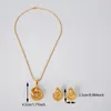 Necklace Earrings Set Saudi Arabia Sets Gold Color African Party Jewellery Arab Bride Gift Wedding Ethiopian Jewelry