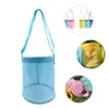 Shopping Bags Mesh Beach Bag For Kids Toy Organizer Net Zipper Adjustable Shoulder Strap Storage Pouch Child Shell Collecting Round Bucket