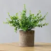 Decorative Flowers 1PC Green Artificial Plants Fake Tree Potted Bonsai Home Garden Bedroom Wedding Decoration