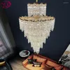 Żyrandole youlaike nowoczesny kryształowy żyrandol do salonu duży luksusowy wystrój domu wiszące oprawy oświetleniowe długa hala złoto Cristal Luster