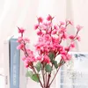 Fleurs décoratives 9 fourchettes 81 têtes fleur artificielle soie prune branche de fleur de cerisier pour mariage maison jardin fête noël El chambre