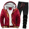 Men's Tracksuits Tracksuit Men Winter Plus Velvet Warm espessado de roupas esportivas casuais com capuz com capuz de duas peças, trajando um traje esportivo